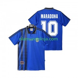 Camisola Argentina MARADONA 10 Retro Homem Equipamento Segundo 1994 Manga Curta
